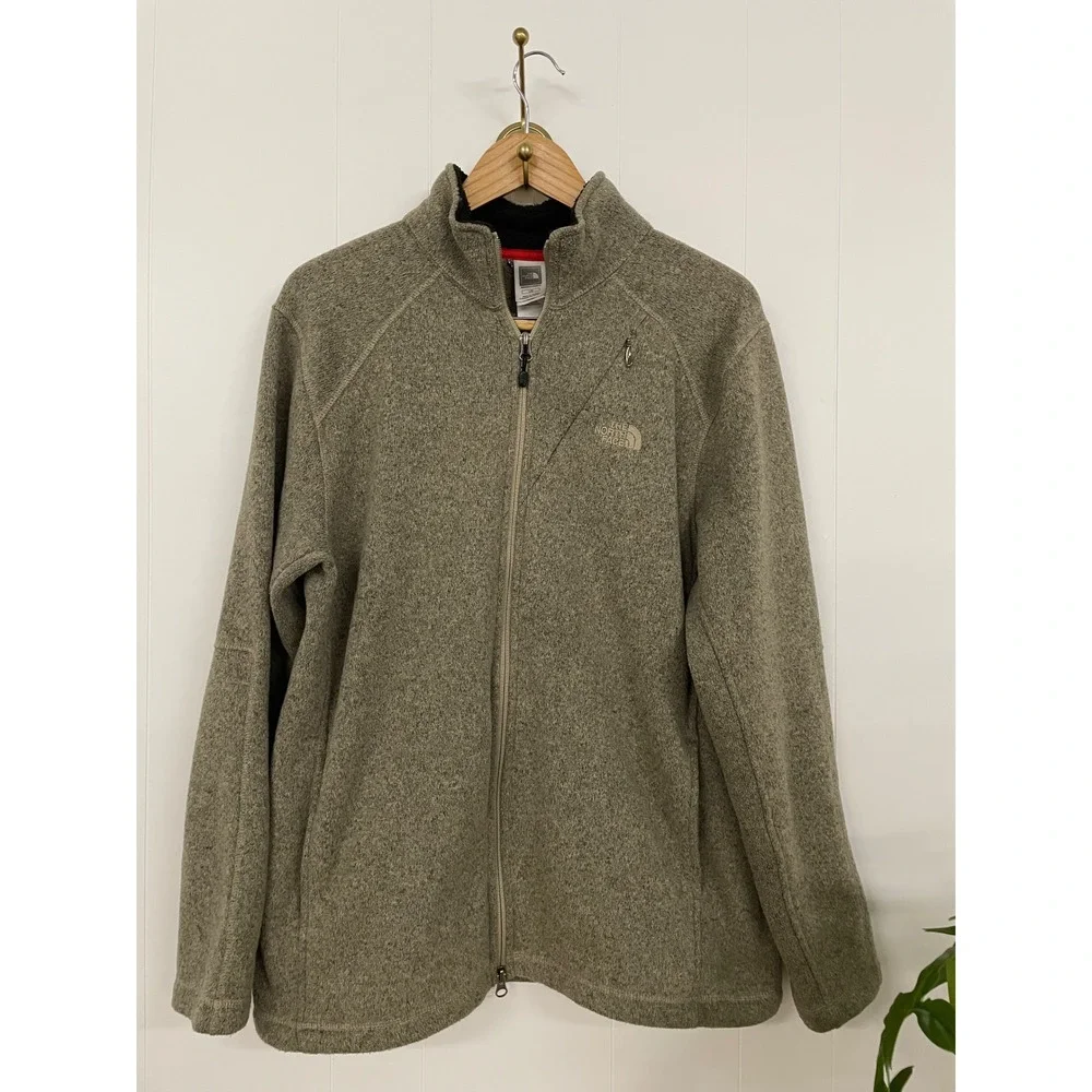 The North Face Gordon Lyons Full Zip Fleece Jacket Mens Large Olive Heather